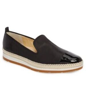 Paul Green Posh Flat Black leather cap toe slip on‎ US 7